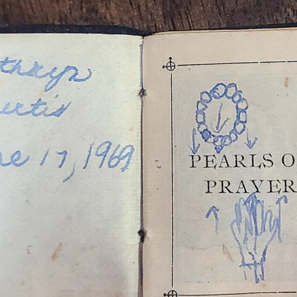 Antique Pearls of Prayer Micro Miniature Christian Prayer Book Belgium 1926